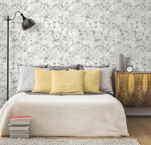 Sanders & Sanders behang aquarel luchtbellen taupe en grijs - 53 cm x 10 m - 640020