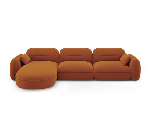 Cosmopolitan Design Modulaire hoekbank links Sydney 4-zits, flueel, terracotta - 165x320x70cm