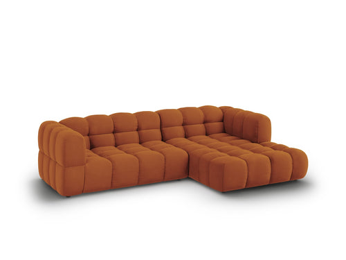 Cosmopolitan Design Modulaire hoekbank rechts Sky 4-zits, flueel, terracotta - 162x272x70cm