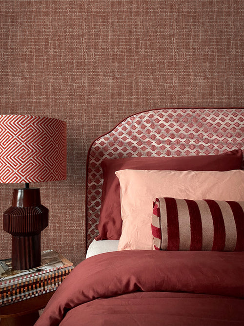 Origin Wallcoverings behang geweven linnenstructuur roodbruin - 50 x 900 cm - 348051