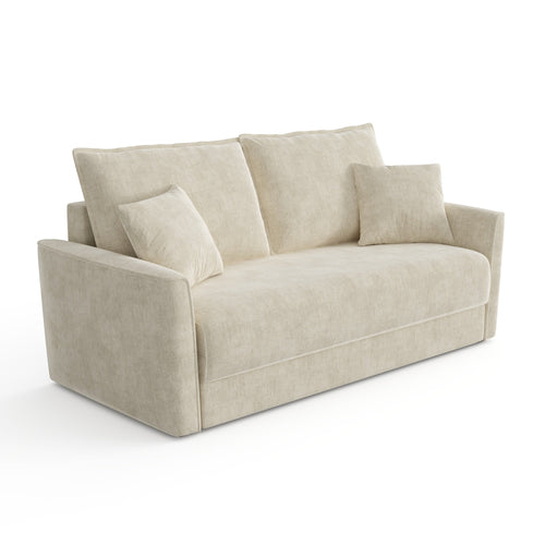 Sia Home - Slaapbank LUXO - zacht aanvoelende geweven stof crème 180cm