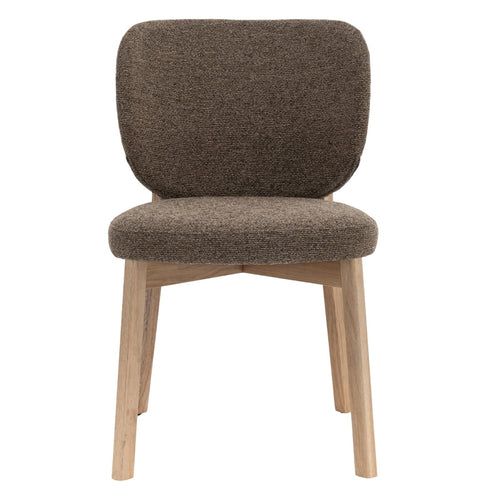 DÉJA Living Eetkamerstoel Nobu - Taupe/Naturel Eiken - Set van 2 - vtwonen shop