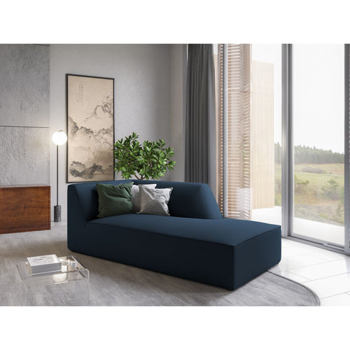 Cosmopolitan Design - Ligstoel rechts Siena structurele stof marineblauw - 181x93x69cm