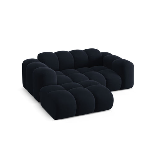 Cosmopolitan Design - Linker hoekbank Treno 2-zits, flueel donkerblauw - 164x180x70cm