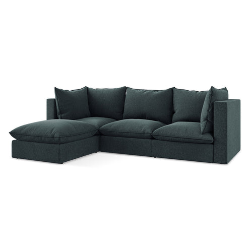 LaMiaSofa hoekbank links Ravenna - velours - marien - 255x165x77