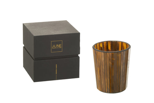 J-Line geurkaars Noa - Zesty Sunburst - glas - oker - medium - 55U