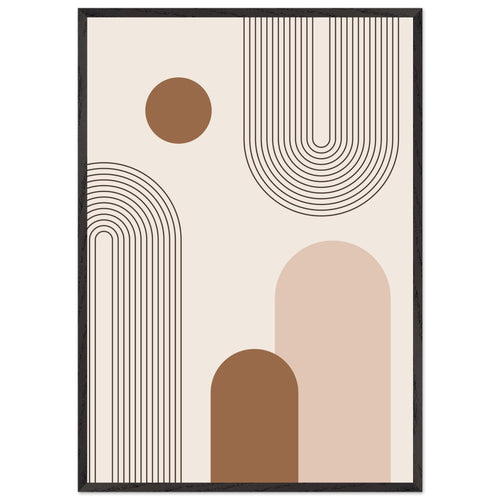 Artfulprints Poster met Lijst Boho – Subtle geometry   - 70x100 cm - Grijs
