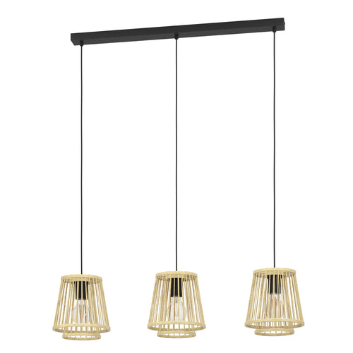 EGLO hanglamp Hykeham - e27 - 91 cm - zwart/hout - vtwonen shop