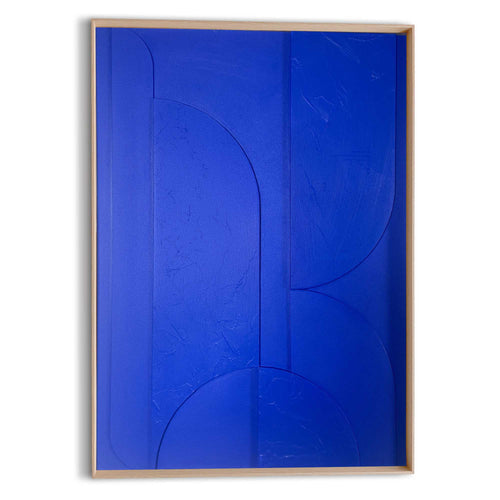 Reinders Shapes - cobalt blue schilderij 3d art -  blauw - woonkamer - 70x50cm