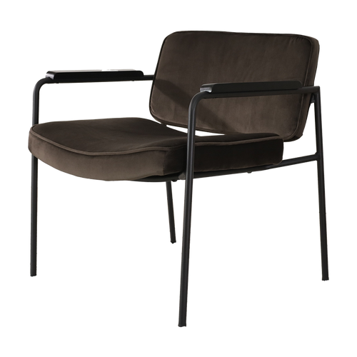 Lisomme Bibi Fauteuil Velvet Bruin - met Armleuning - vtwonen shop