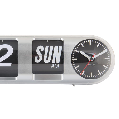 Karlsson wandklok Tube Flip - zilver - 38x10x13.5cm - vtwonen shop