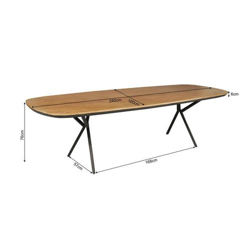 StarFurn Eettafel RichWood - Naturel Hout - 240x100x76cm