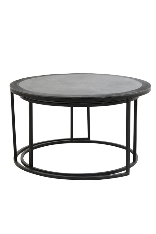 Light & Living salontafel TALCA - Ø75x45cm - zwart - Set van 2