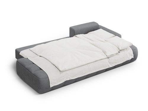 Cosmopolitan Design Converteerbare hoekbank rechts met opbergdoos Linz 3-zits, structurele stof grijs - 142x275x84cm
