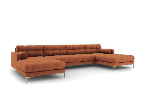 Cosmopolitan Design Panoramische bank Bali 7-zits, structurele stof, baksteen - 185x383x75cm
