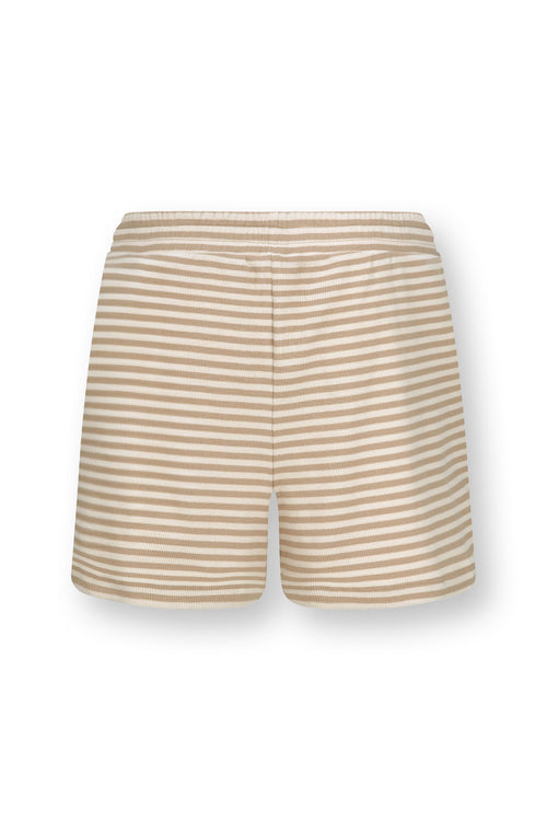 Pip Studio - Bobi Korte pyjamabroek - Dames - Little Sumo Stripe - Zand - XXL
