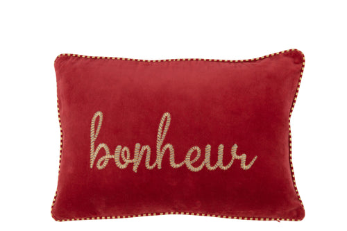 J-Line kussen Bonheur - textiel - rood/goud - vtwonen shop
