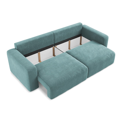 LaMiaSofa 3-zits slaapbank Ostia - chenille stof - jeans - 244x102x79