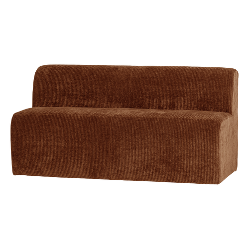 WOOOD eetbank 164 cm rugleuning Mojo Base - Rib - Roestbruin - 83x164x76