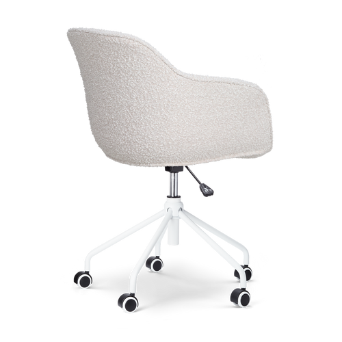 Nolon Nout-Mare Bureaustoel Bouclé Beige - Armleuning - Wit