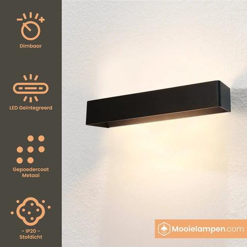 Artdelight Wandlamp Mainz XL - Zwart