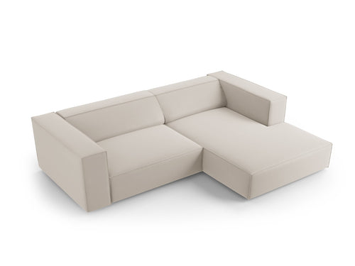 Cosmopolitan Design rechter hoekbank Arendal 3-zits, flueel, ecru - 166x224x70cm