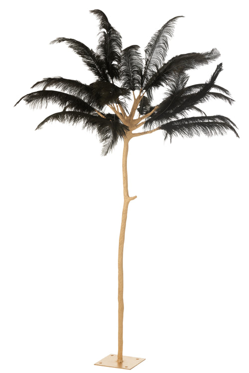 J-Line decoratie boom pluimen - metaal - goud/zwart - large - vtwonen shop