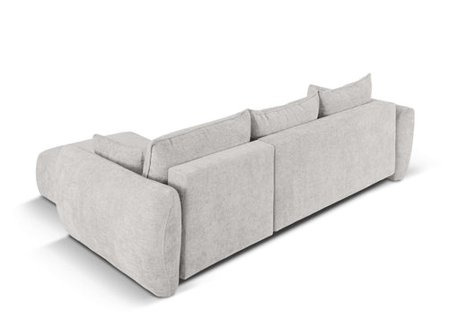 Cosmopolitan Design Converteerbare hoekbank rechts met opbergdoos Matera 4-zits, chenille, lichtgrijs - 173x253x86cm
