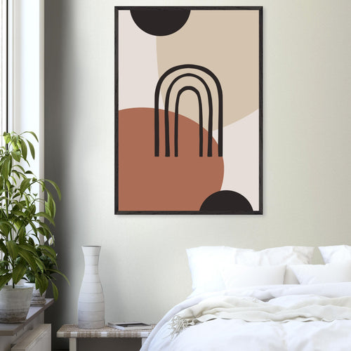 Artfulprints Poster Boho - Natural arches   - 50x70 cm - Terracotta