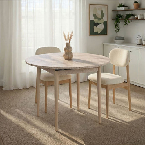 Calicosy - Ronde uitschuifbare eettafel KLARA - 100x100x75 cm