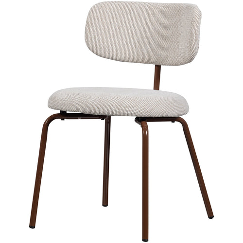 WOOOD eetkamerstoelen Travis - Polyester - Off White - Set van 6