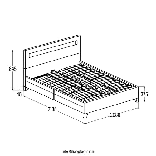 Home Deluxe LED-bed NUBE Zwart