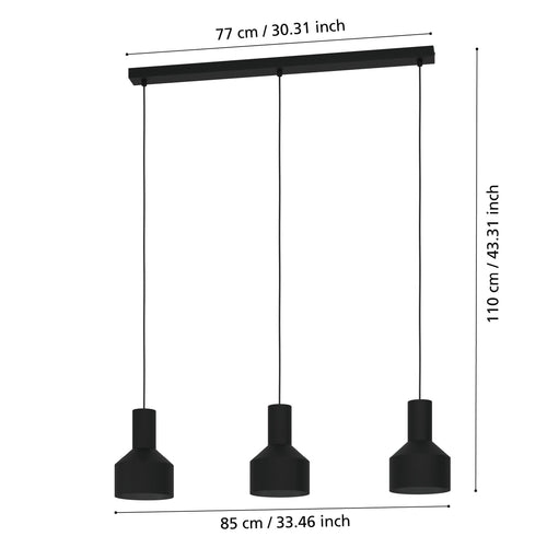 EGLO hanglamp Casibare - e27 - 85 cm - zwart - vtwonen shop