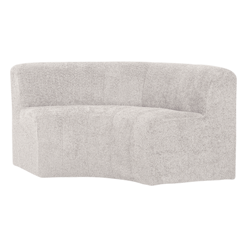 WOOOD eetbank halfronde hoek rug Mojo Base - Wollig - Ecru - 83x152x76