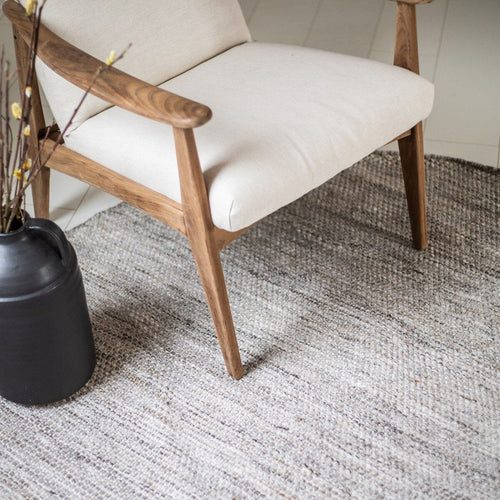 Interieur05 Vloerkleed Gerecycled Materiaal Rond Ciro Naturel gemeleerd (bruin/wit/antraciet) - 220 x 220 cm