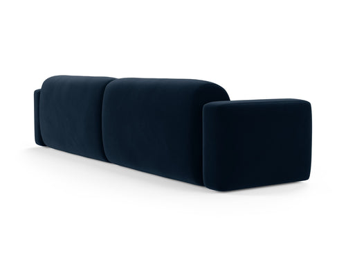 Cosmopolitan Design Modulaire bank Strino 4-zits, flueel koningsblauw - 98x240x78cm