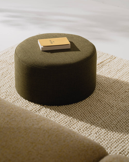 noo.ma Folk Pouf Low - Baby Blue Wool
