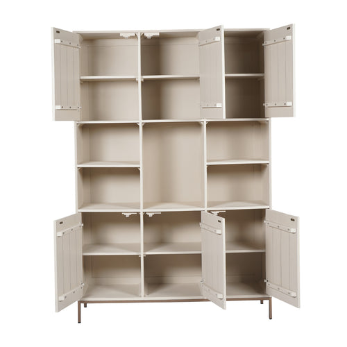 StarFurn Vakkenkast Madison XL - Zandkleur Hout - 135x45x200cm - vtwonen shop