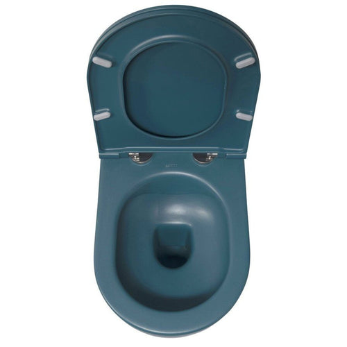 Isvea Wc Toilet Badkamer Hangend Petrol Groen Inclusief Softclose Toiletbril - vtwonen shop