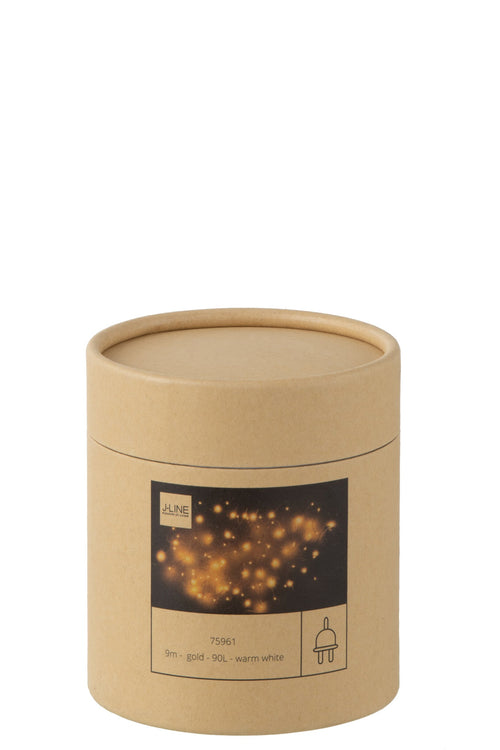 J-Line slinger Draad 300Led 30M - kunststof - zilver - warm wit - LED lichtjes
