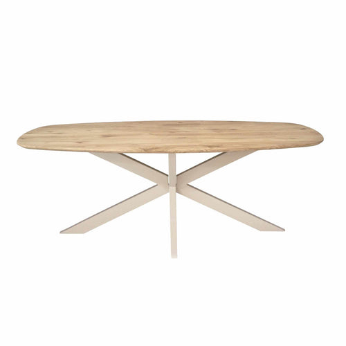 Starfurn Eettafel Ferris - Deens Ovaal Zand/Eikenhout - 200x100x76cm