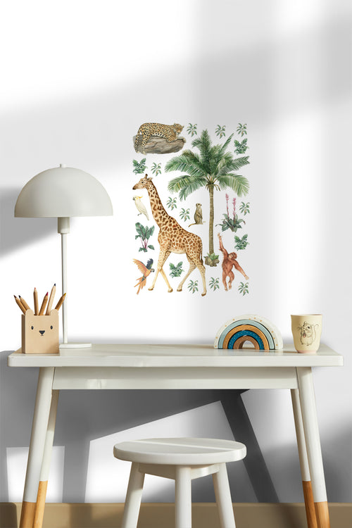 Sanders & Sanders muursticker jungle dieren jungle groen - 65 x 42.5 cm - 601343