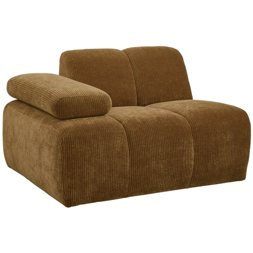 WOOOD 1-zits bank met arm links Mojo - Ribstof - Geel - 74x120x97 - vtwonen shop