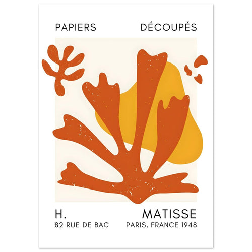 Artfulprints Poster Matisse – Abstract bloom orange   - 50x70 cm - Oranje