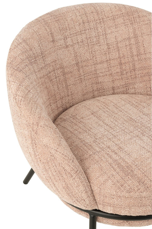 J-Line loungestoel + poef - ijzer - roze/zwart