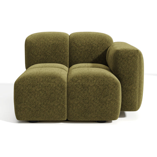 Premium Interiors - Rechthoekige hoekmodule MOSS - getextureerd fluweel vintage groen 90cm