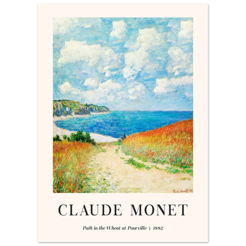 Artfulprints Poster Claude Monet - Path in the weath at Pourville   - 50x70 cm - Blauw