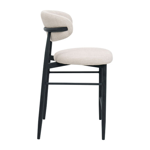 Giga Meubel Barstoel Alexia - Beige/Zwart - Zithoogte 65cm - Set van 2 - vtwonen shop