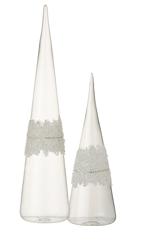 J-Line decoratie Kegel - glas - transparant - large - vtwonen shop