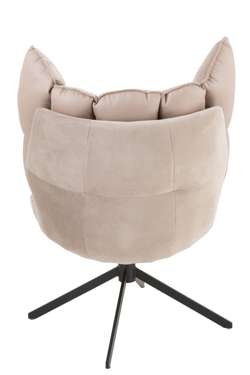 J-Line stoel Relax Kussen Op Frame - textiel/metaal - lichtgrijs
